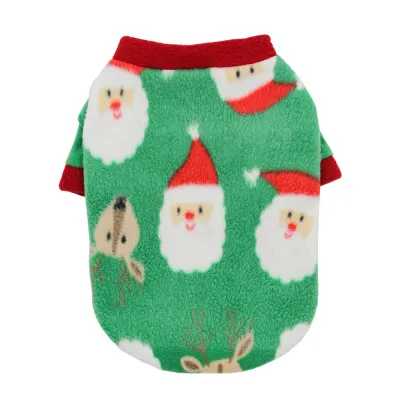 Cartoon Cute Christmas Snowflake Plaid Warm Fleece Pet Dog Clothes