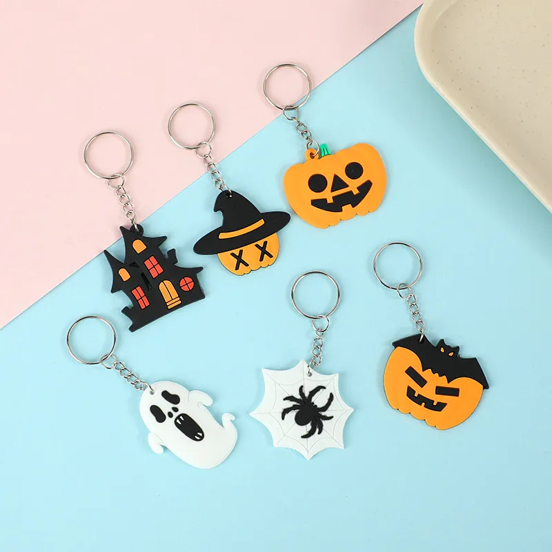Cartoon Funny Pumpkin Ghost Spider Keychain Pendant for Halloween Party