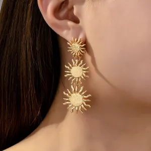 Fashion Metal Sunflower Earrings