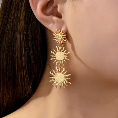 Fashion Metal Sunflower Earrings