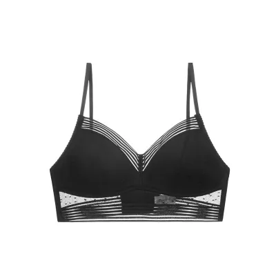 Women Sexy Lace No Steel Ring French Triangle Cup Bra