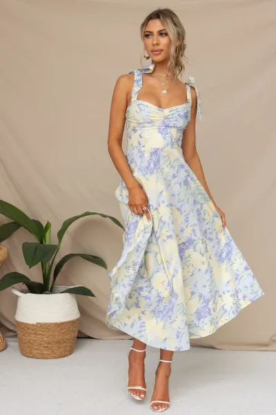Summer Women Fashion Floral Printed Sling Dress