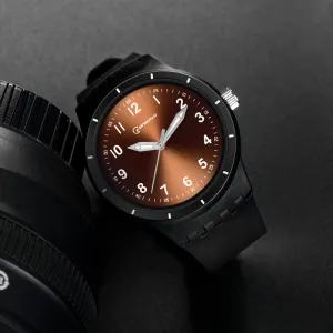 Men's Simple Digital Round Dial Quartz Watch with PU Strap