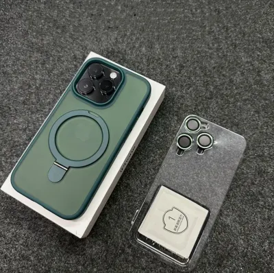 Simple Fashion Magnetic Frosted Invisible Ring Bracket Apple Mobile Phone Protective Case