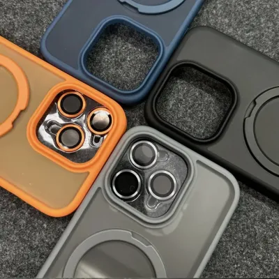 Simple Fashion Invisible Ring Bracket Magnetic Frosted Apple Mobile Phone Protective Case
