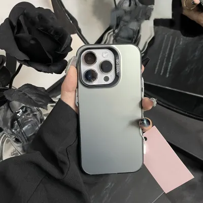 Simple Fashion Silver Hard Shell Apple Mobile Phone Protective Case