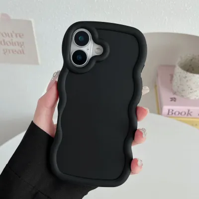 Simple Fashion Solid Color Wavy Edge Apple iPhone 14 Protective TPU Case