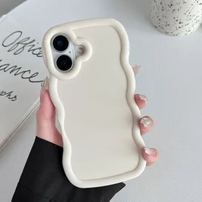 Simple Fashion Solid Color Wavy Edge Apple iPhone 14 Protective TPU Case