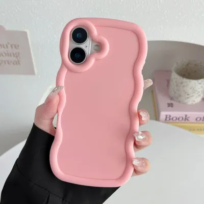 Simple Fashion Solid Color Wavy Edge Apple iPhone 14 Protective TPU Case