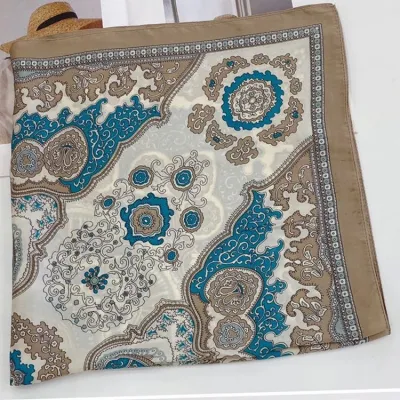 70cm Satin Paisley Printed Women's Square Scarf