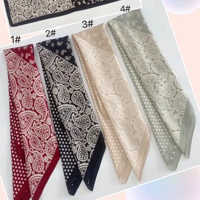 70cm Satin Paisley Printed Women's Square Scarf