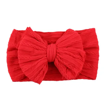 Kids Girls Cute Sweet Solid Color Bow Hair Band Headband Nylon Spandex Children Natural