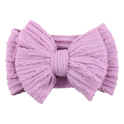 Kids Girls Cute Sweet Solid Color Bow Hair Band Headband Nylon Spandex Children Natural