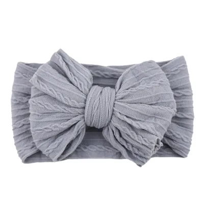 Kids Girls Cute Sweet Solid Color Bow Hair Band Headband Nylon Spandex Children Natural
