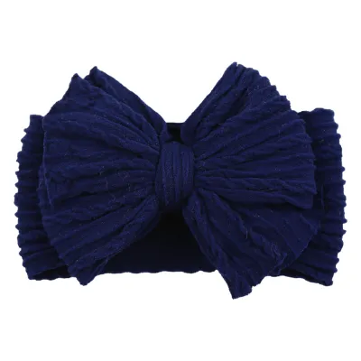 Kids Girls Cute Sweet Solid Color Bow Hair Band Headband Nylon Spandex Children Natural