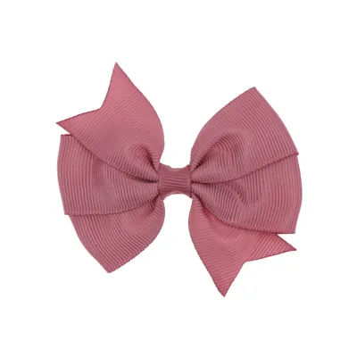 Kids Girls Cute Sweet Solid Color Bow Hair Clip BB Clip Cloth Hairpin