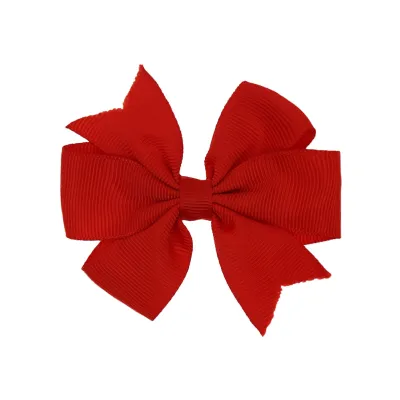 Kids Girls Cute Sweet Solid Color Bow Hair Clip BB Clip Cloth Hairpin