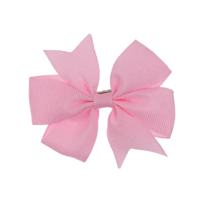 Kids Girls Cute Sweet Solid Color Bow Hair Clip BB Clip Cloth Hairpin