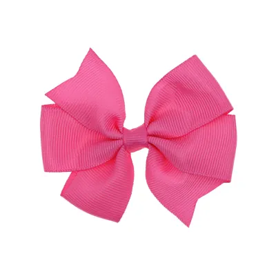 Kids Girls Cute Sweet Solid Color Bow Hair Clip BB Clip Cloth Hairpin
