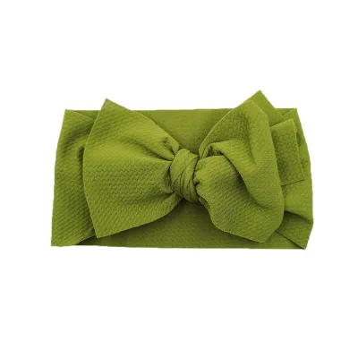 Kids Girls Cute Sweet Solid Color Bow Plaid Headwear