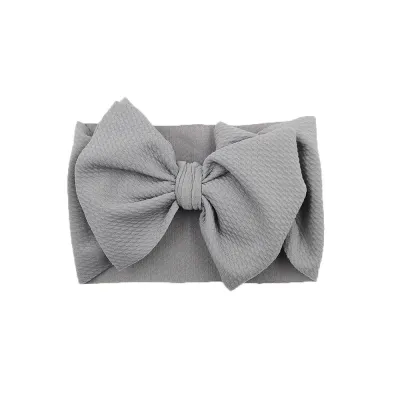 Kids Girls Cute Sweet Solid Color Bow Plaid Headwear