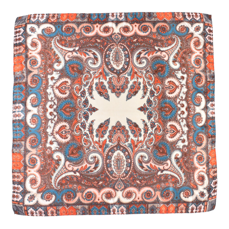Wholesale 90cm Women Summer Paisley Pattern Square Silk-Like