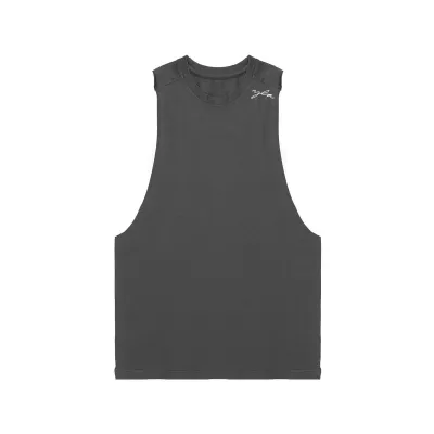 Men Basic Casual Sports Solid Color Sleeveless Round Neck Cotton T-Shirt
