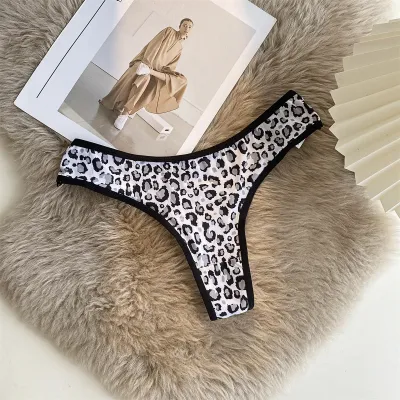Women Fashion Sexy Hollow Leopard Zebra Print Low Waist Panties