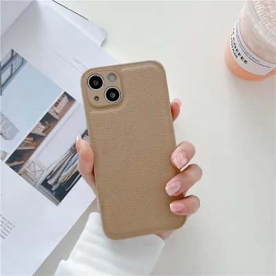 Simple Plain Glossy Imitation Leather Bumper Case for Apple Products