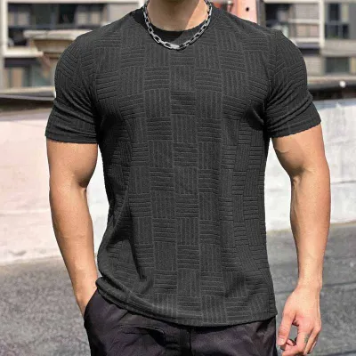 Men Casual Solid Color Short Sleeve Raglan T-Shirt