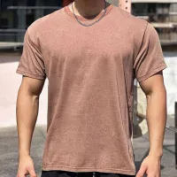 Men Casual Loose Letter Printing Round Neck Short Sleeve T-Shirt