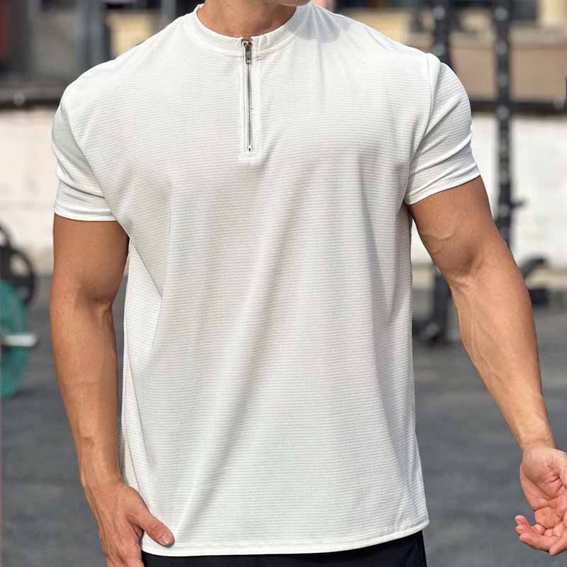 EiDER★23SS MEN'S JACQUARD S SHORT SLEEVE ZIP-UP T_3色 Men's 1/2 Zip Jacquard Pullover | EvoShield