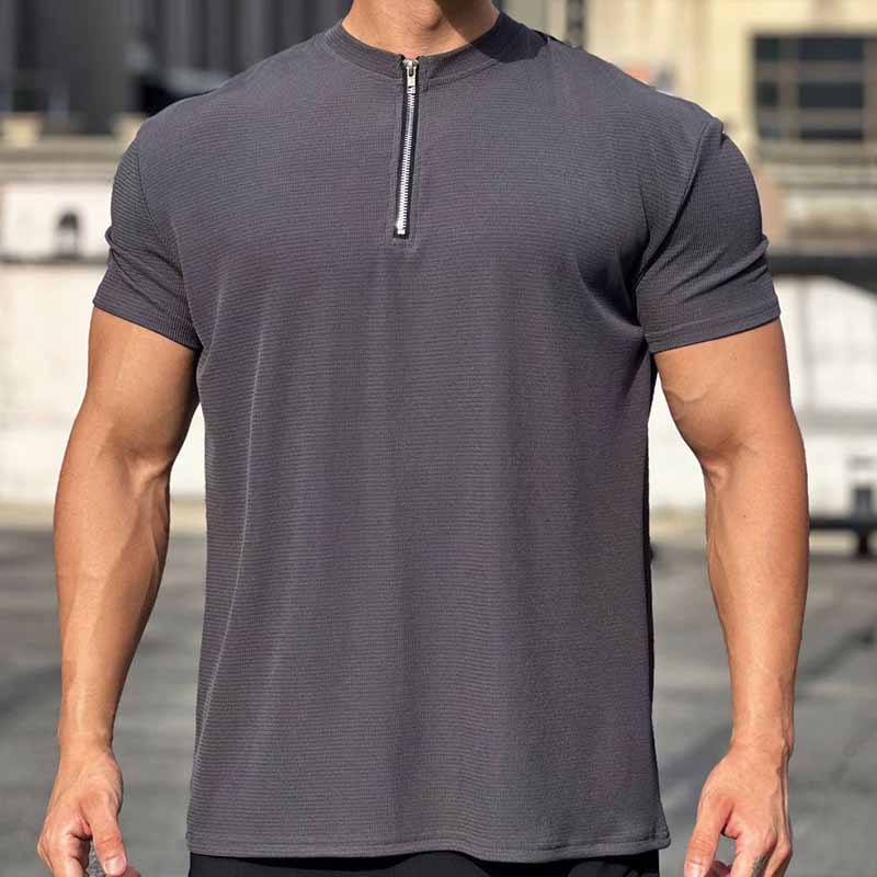 Wholesale Men Fashion Casual Basic Solid Color Short Sleeve