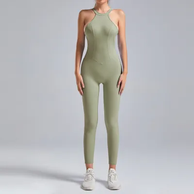 Women's Backless Yoga Jumpsuit - Sleeveless Fitness Running Sportswear