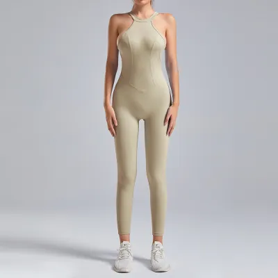 Women's Backless Yoga Jumpsuit - Sleeveless Fitness Running Sportswear