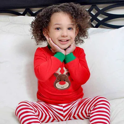 Kids Toddler Girls Casual Christmas Fawn Long Sleeve T-Shirt Stripe Pants Sets