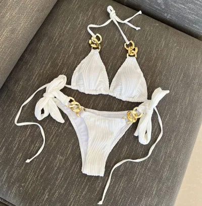 Women Fashion Sexy Chain Bikini Swimwear Set - Polyester