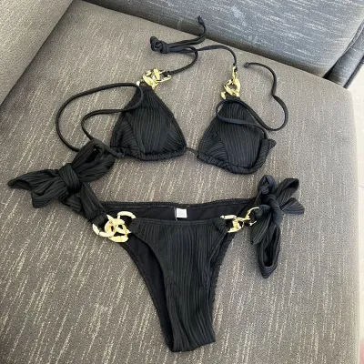 Women Fashion Sexy Chain Bikini Swimwear Set - Polyester