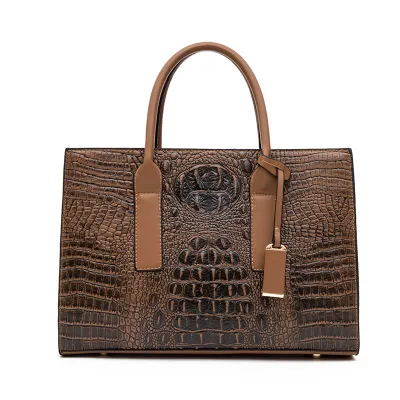 Vintage Crocodile Print Large Capacity Handbags Three-Piece Set