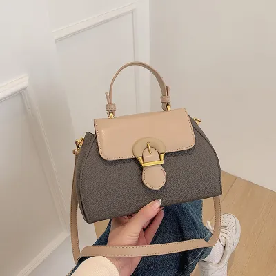 Fashion Contrast PU Small Square Shoulder Handbags