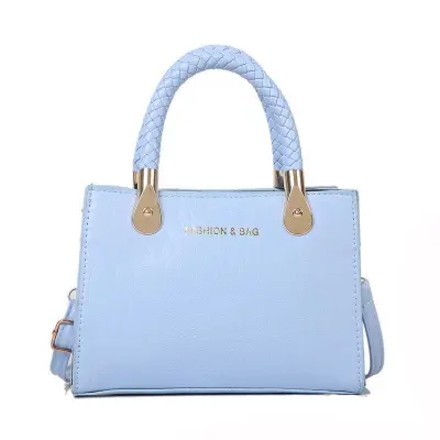 Fashionable Solid Color Stone Print Large Capacity Shoulder Handbag