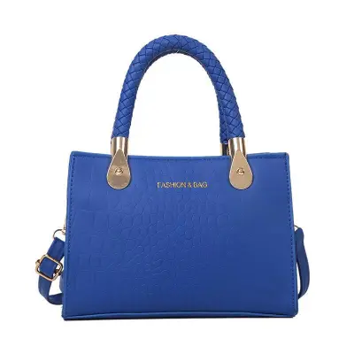 Fashionable Solid Color Stone Print Large Capacity Shoulder Handbag