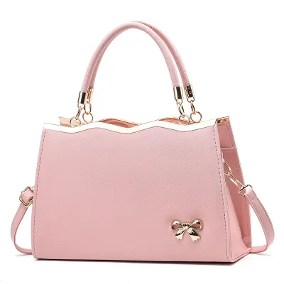 Fashion Large Capacity Bow Temperament PU Kelly Handbag with Top Handle and Shoulder Strap