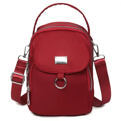 Casual Solid Color Oxford Cloth Shoulder Bag Small Square Bag