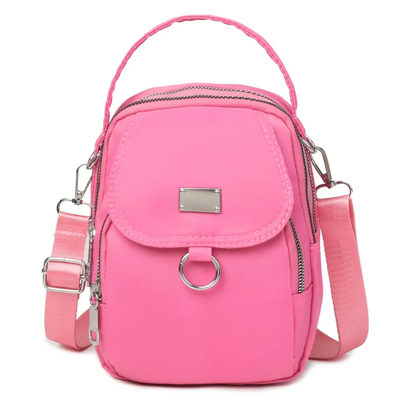Casual Solid Color Oxford Cloth Shoulder Bag Small Square Bag
