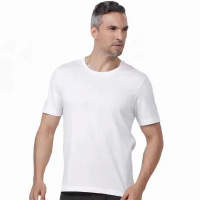 Men Fashion Casual Solid Color Plus Size Short Sleeve Crewneck T-Shirt