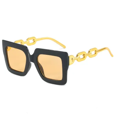 Women Fashion Retro Chain Square Frame Sunglasses