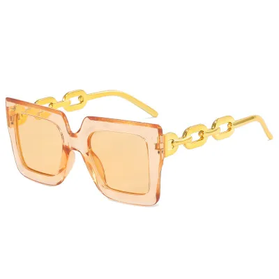 Women Fashion Retro Chain Square Frame Sunglasses