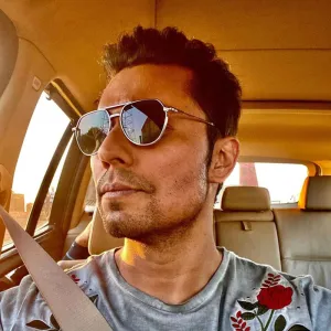 Men Retro Oval Metal Double Beam Sunglasses with PC Lens