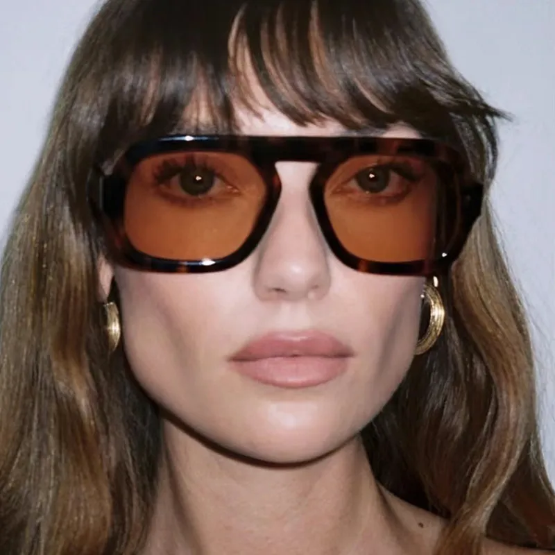 Women's Fashion Simple Single Beam Square Frame Sunglasses